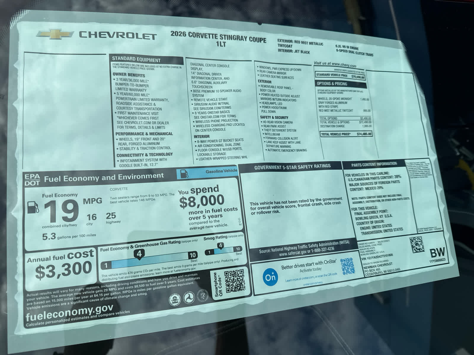 2026 Chevrolet Corvette Stingray 1LT photo 13