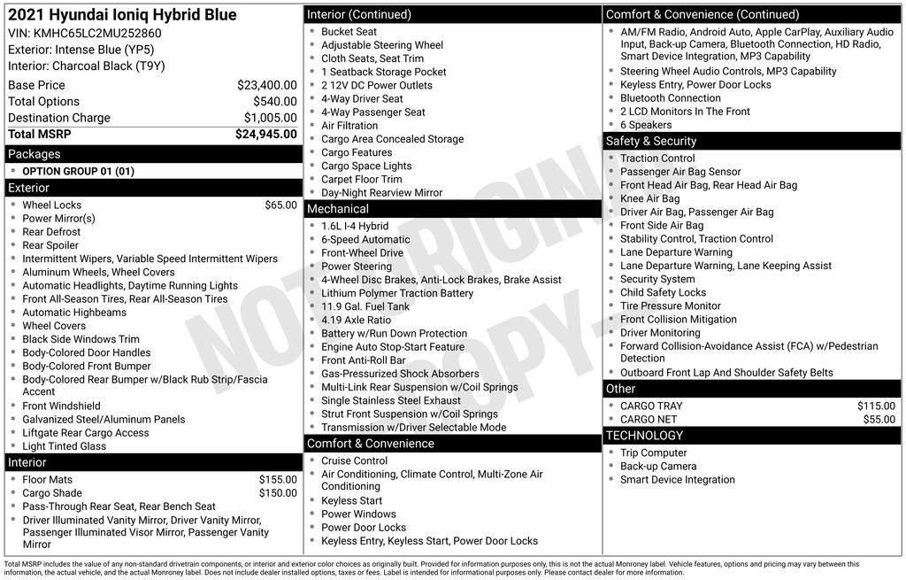 2021 Hyundai IONIQ Blue's photo