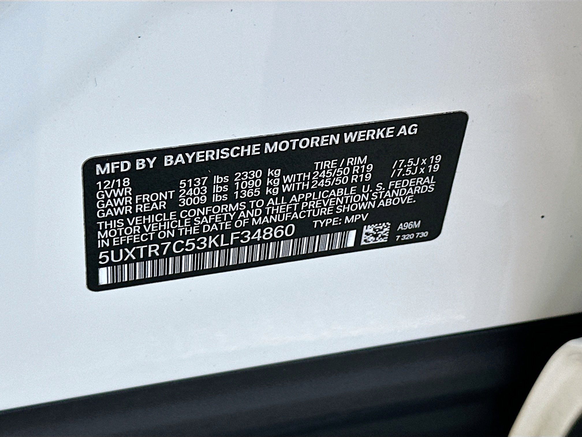 2019 Bmw X3 sDrive30i photo 38