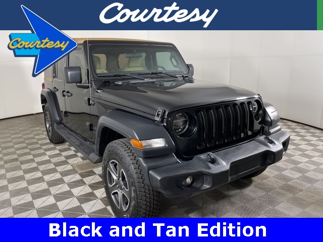Certified Used 2020 Black Jeep Unlimited Sport S Black and Tan Edition image 1