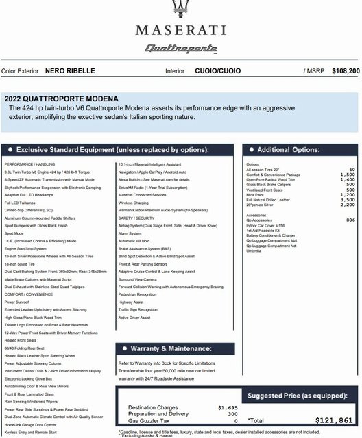 2022 Maserati Quattroporte Modena's photo
