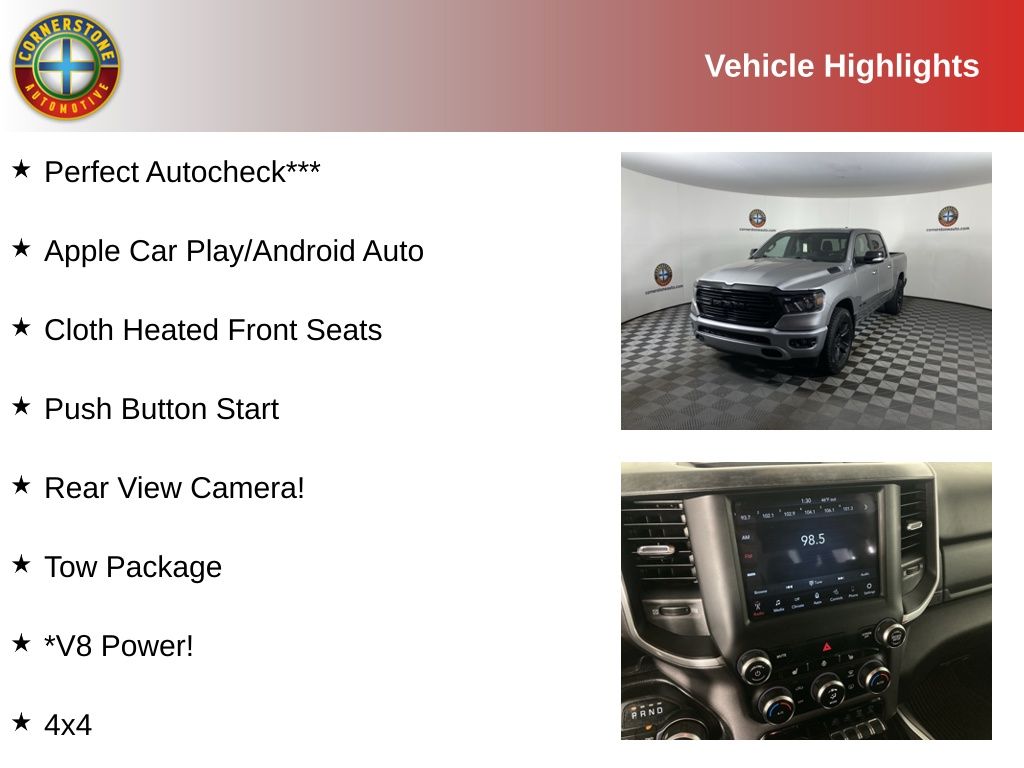 Used 2021 RAM Ram 1500 Pickup Big Horn/Lone Star with VIN 1C6SRFFT9MN602964 for sale in Elk River, Minnesota