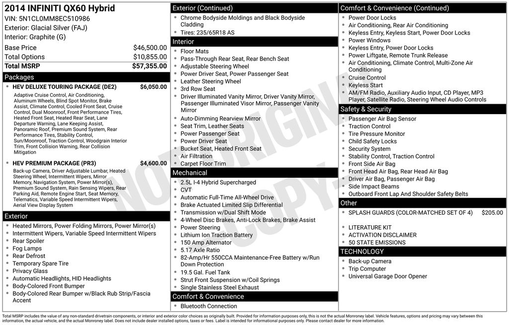 2014 INFINITI QX60 Hybrid