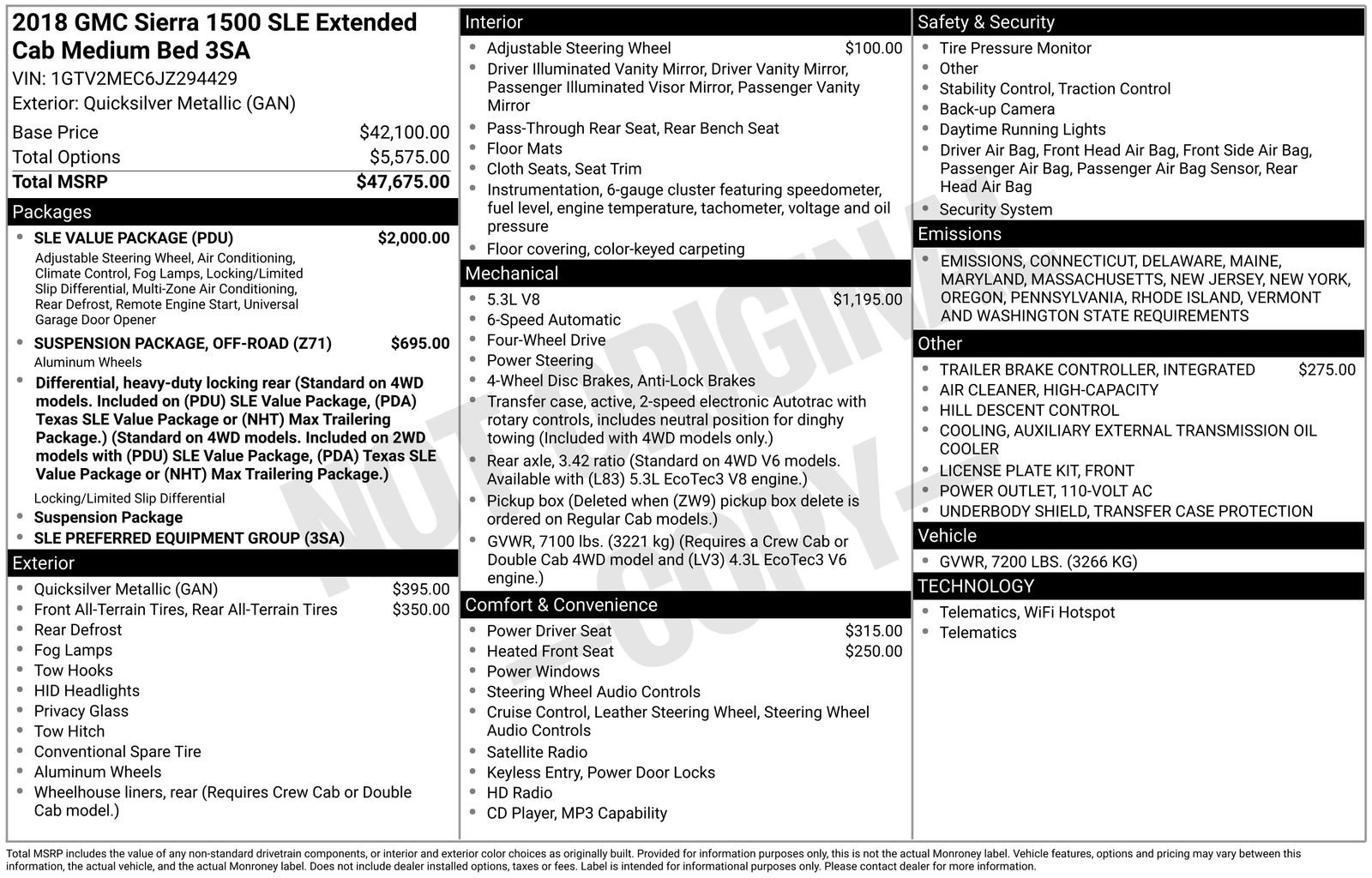 Used 2018 GMC Sierra 1500 SLE with VIN 1GTV2MEC6JZ294429 for sale in Baxter, Minnesota