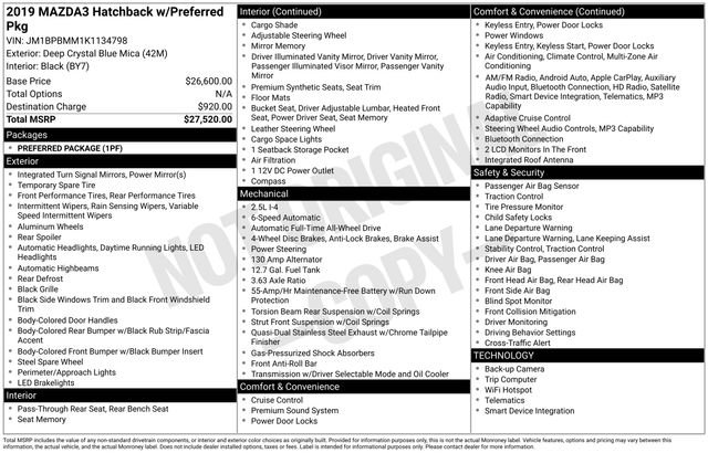 2019 Mazda Mazda3 Preferred AWD's photo