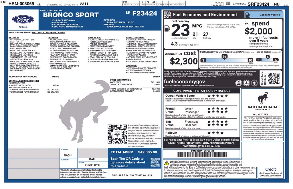 2025 Ford Bronco Sport Badlands's photo