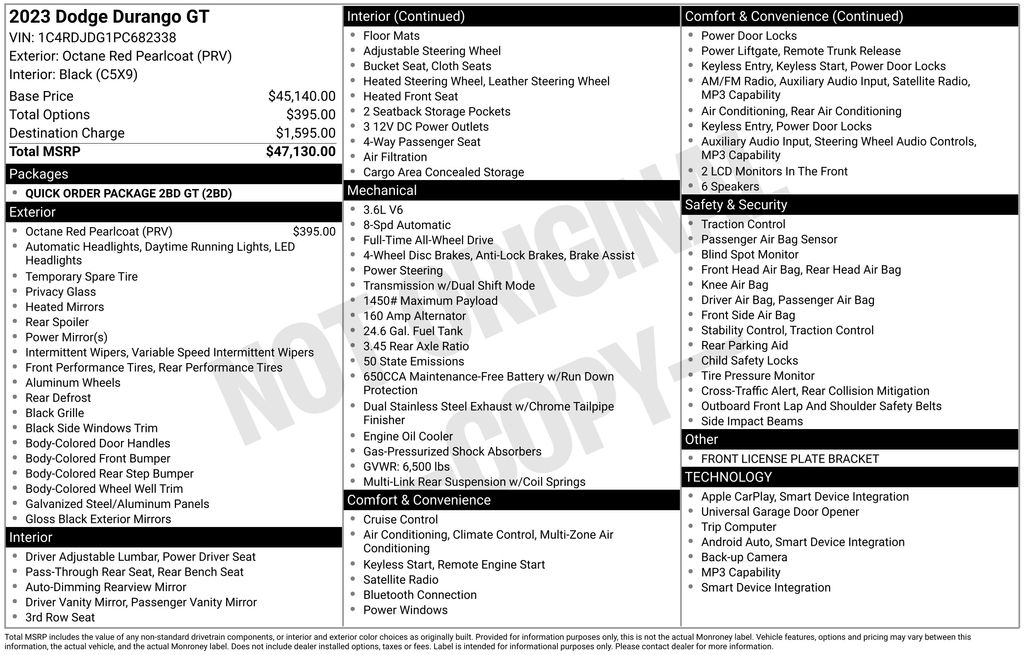 Used 2023 Dodge Durango GT with VIN 1C4RDJDG1PC682338 for sale in Elk River, Minnesota