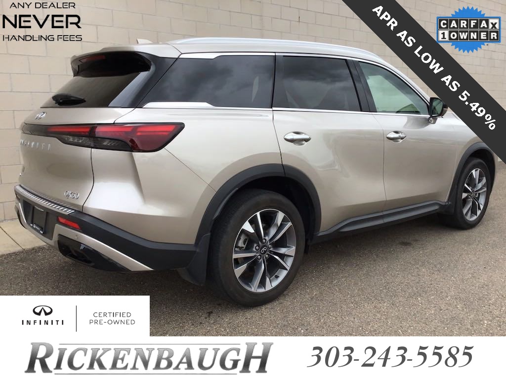 Certified PreOwned 2023 INFINITI QX60 LUXE 4D Sport Utility in Dacono P2475 Rickenbaugh INFINITI