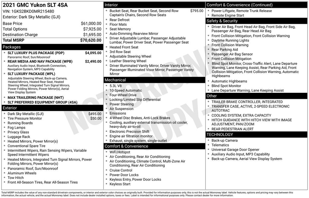 2021 GMC Yukon SLT's photo