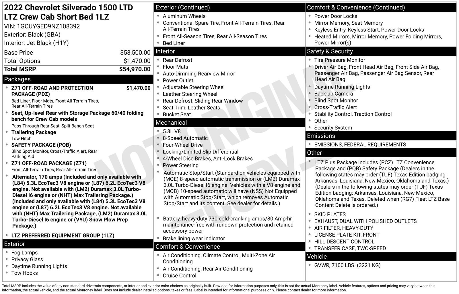 Used 2022 Chevrolet Silverado 1500 Limited LTZ with VIN 1GCUYGED9NZ108392 for sale in Baxter, Minnesota