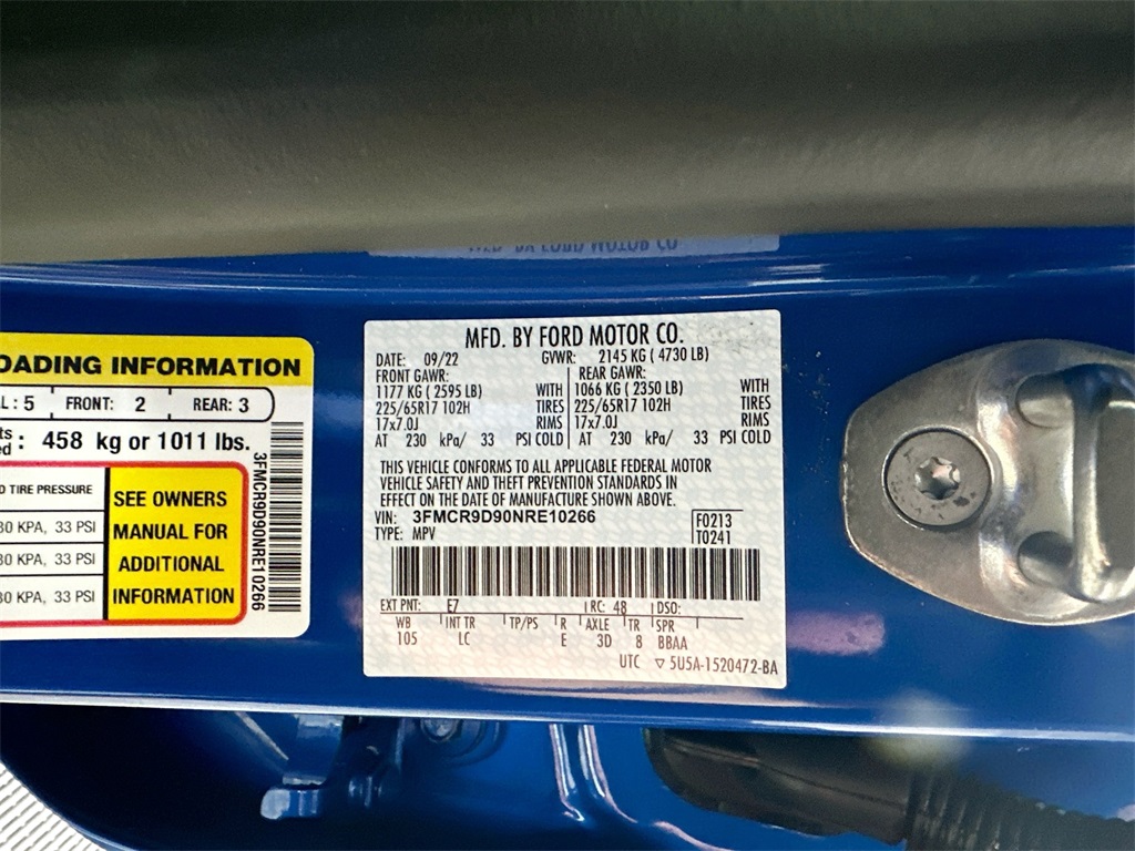 Used 2022 Velocity Blue Metallic Ford Badlands image 28