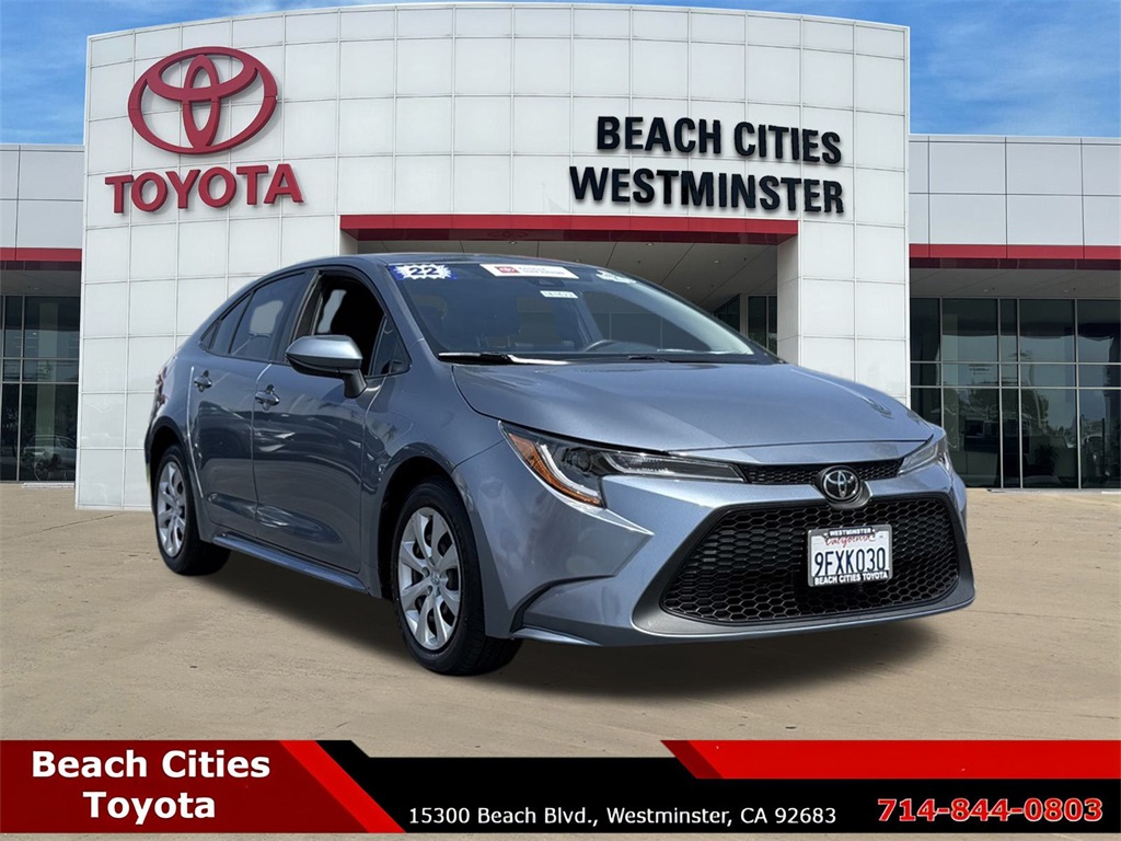 Certified Used 2022 Blue Toyota LE image 1
