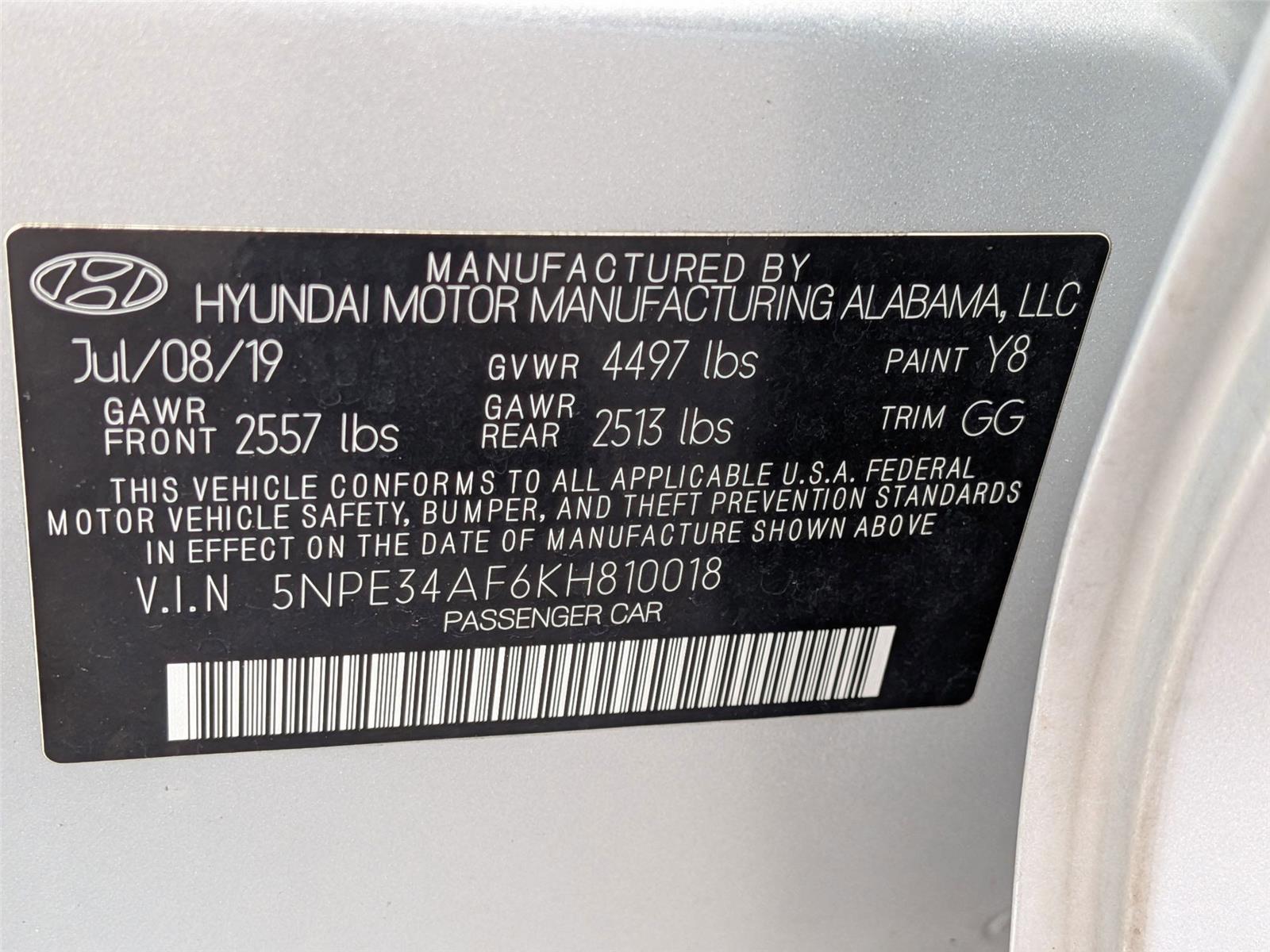 2019 Hyundai Sonata SEL photo 33