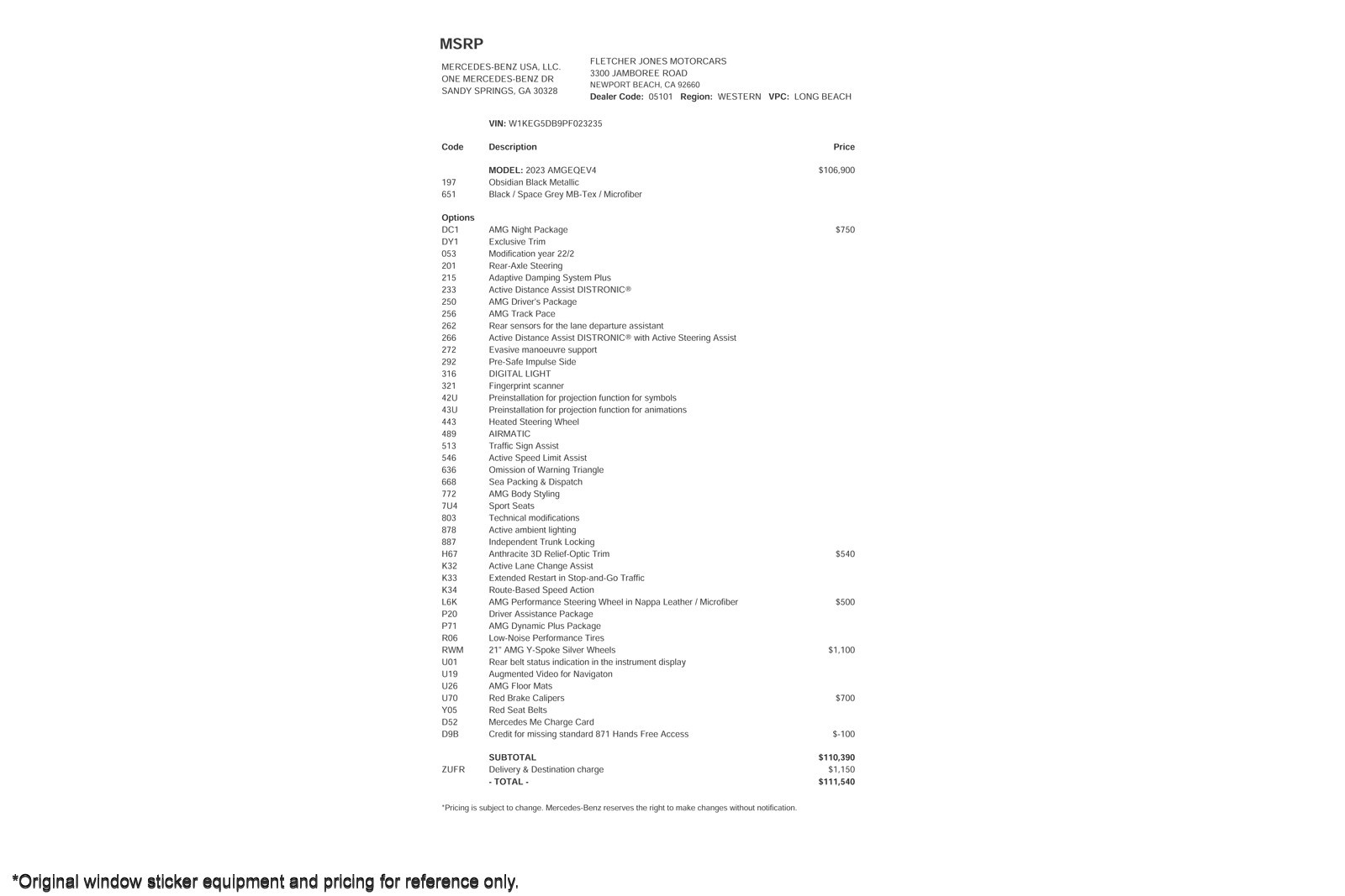 Certified 2023 Mercedes-Benz EQS SUV Base with VIN 4JGDM2DBXPA009088 for sale in Newport Beach, CA