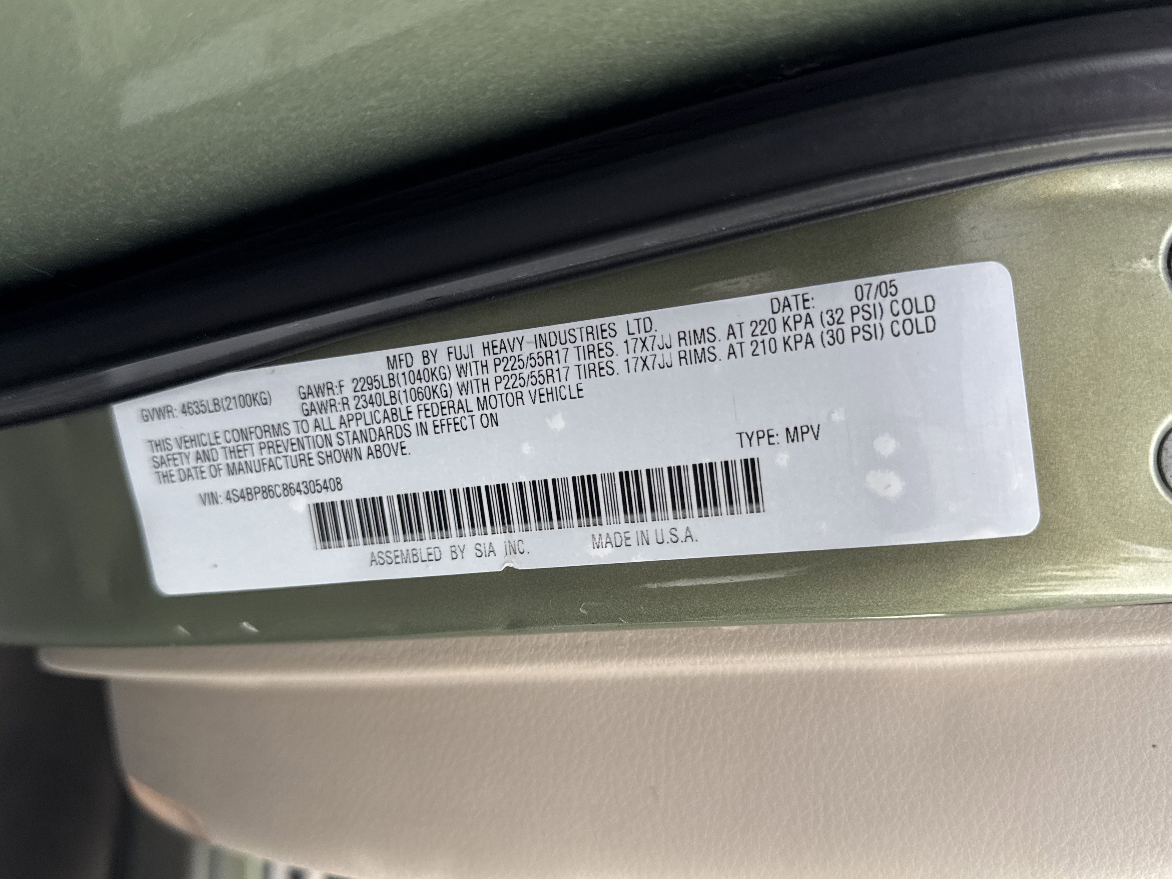 2006 Subaru Legacy Outback photo 3