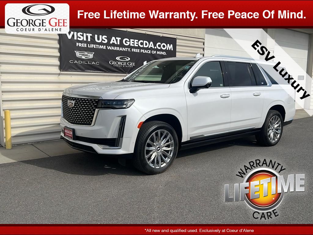 Used 2021 Crystal White Tricoat Cadillac Premium Luxury image 1