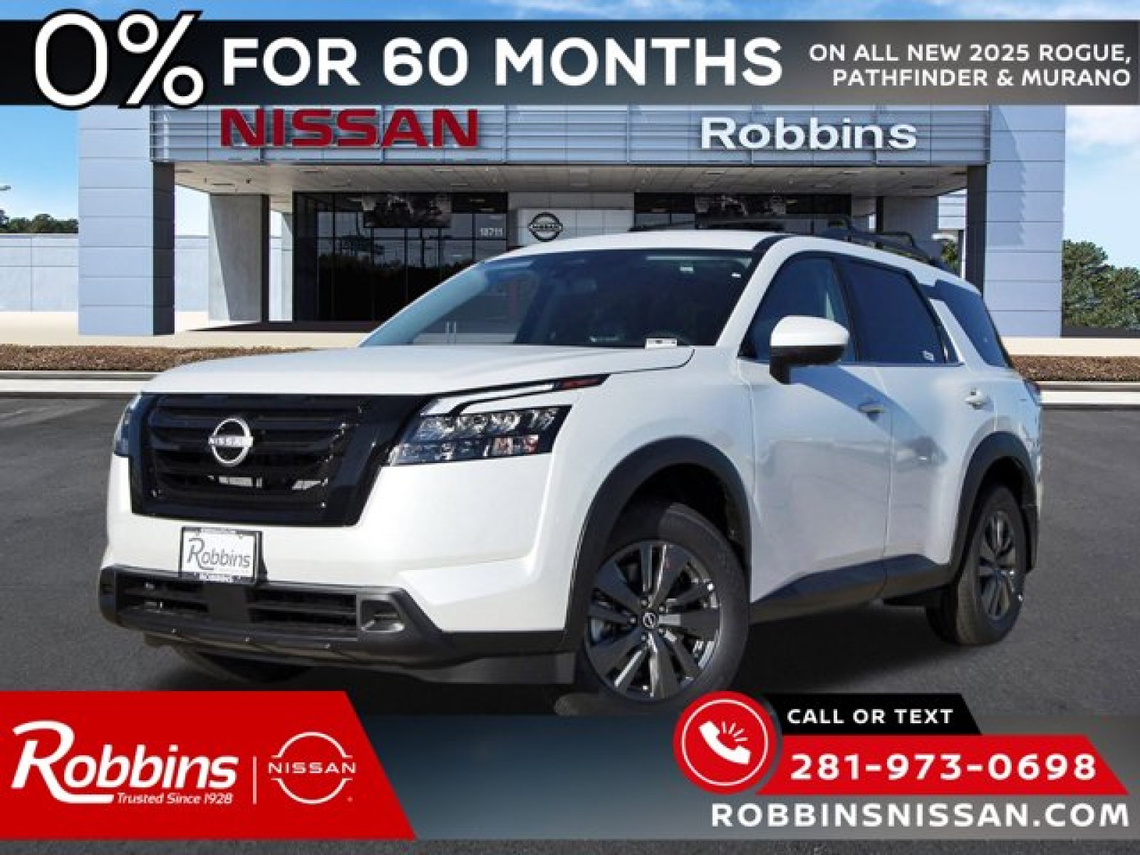 2025 Nissan Pathfinder SV White at Robbins Nissan