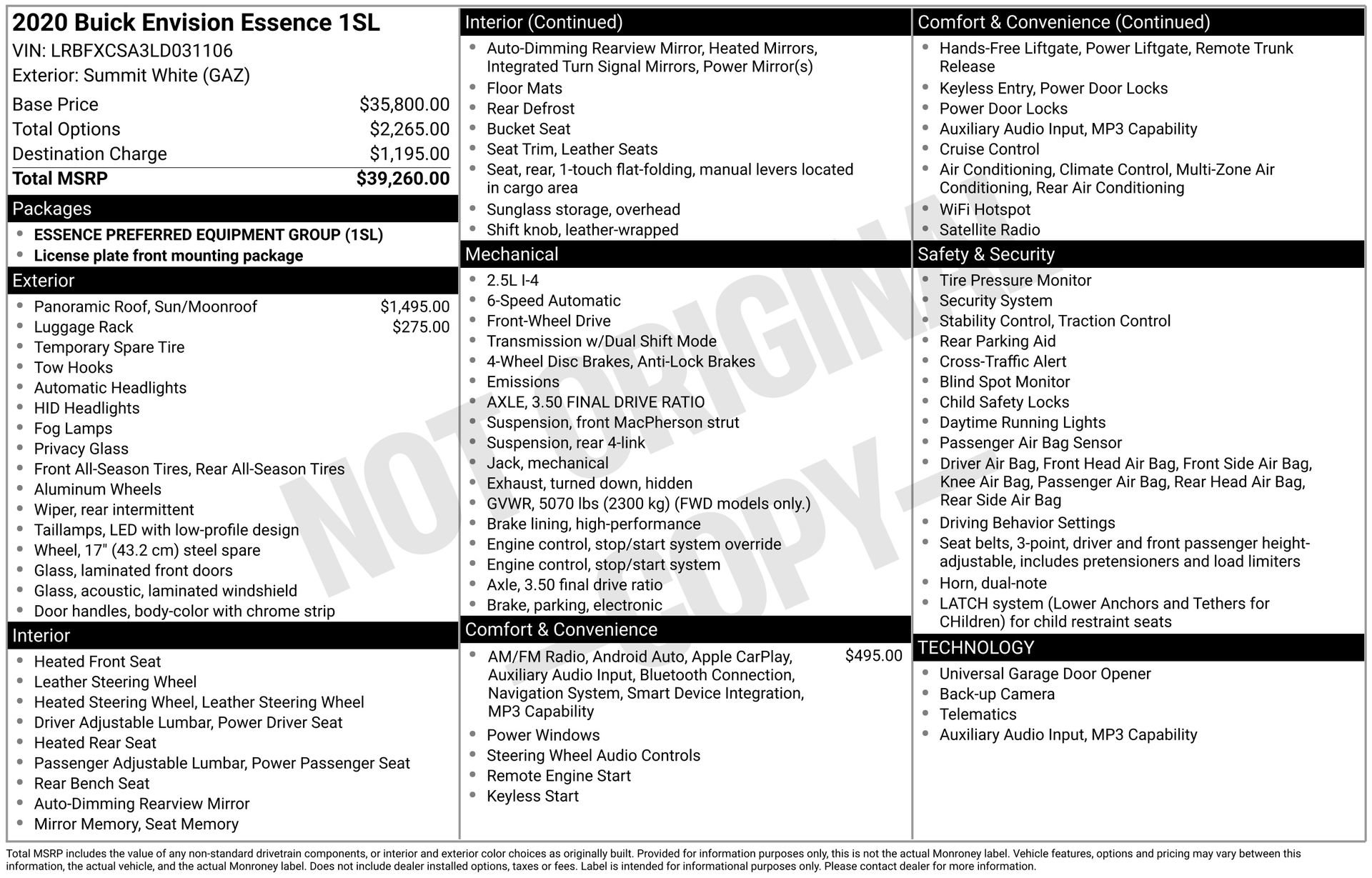 2020 Buick Envision Essence's photo