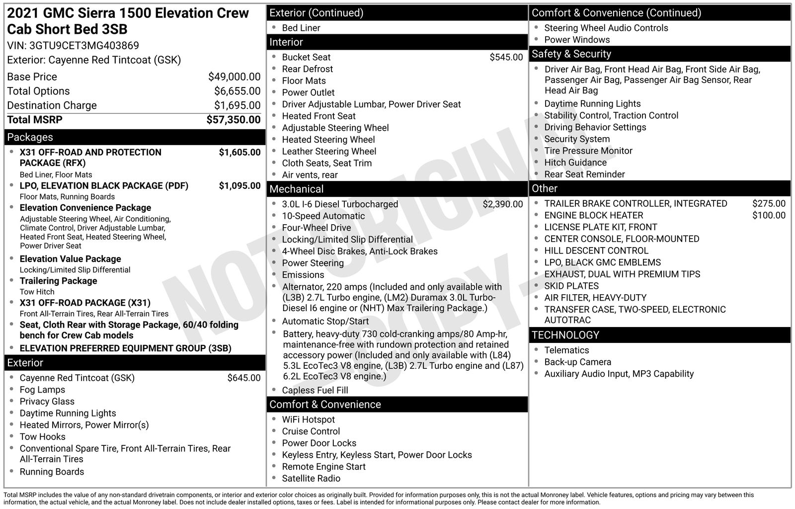 Used 2021 GMC Sierra 1500 Elevation with VIN 3GTU9CET3MG403869 for sale in Brainerd, Minnesota