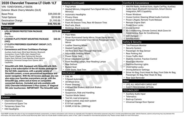 2020 Chevrolet Traverse 1LT's photo