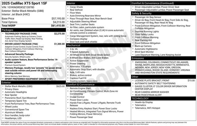 2025 Cadillac XT5 Sport's photo