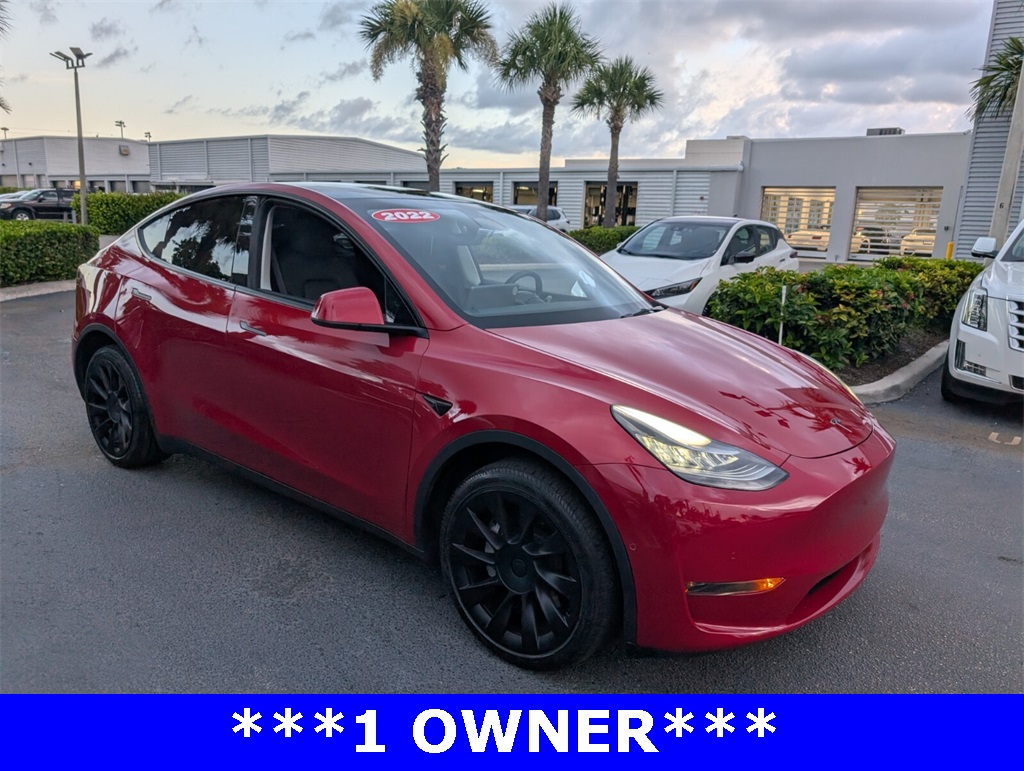 Used 2022 Tesla Model Y Long Range with VIN 7SAYGDEE3NA013702 for sale in Delray Beach, FL