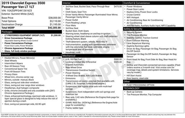 2019 Chevrolet Express Passenger LT's photo