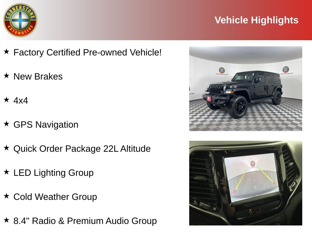 Certified 2021 Jeep Wrangler Unlimited Sahara Altitude with VIN 1C4HJXEN7MW571050 for sale in Elk River, Minnesota