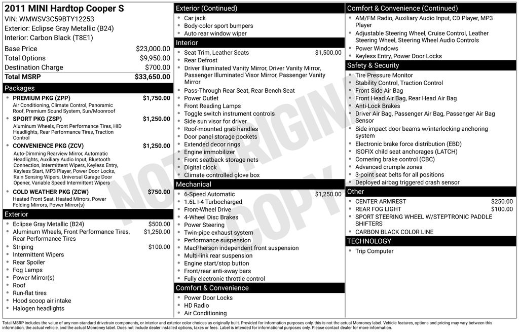 Used 2011 MINI Cooper S with VIN WMWSV3C59BTY12253 for sale in Carlsbad, CA