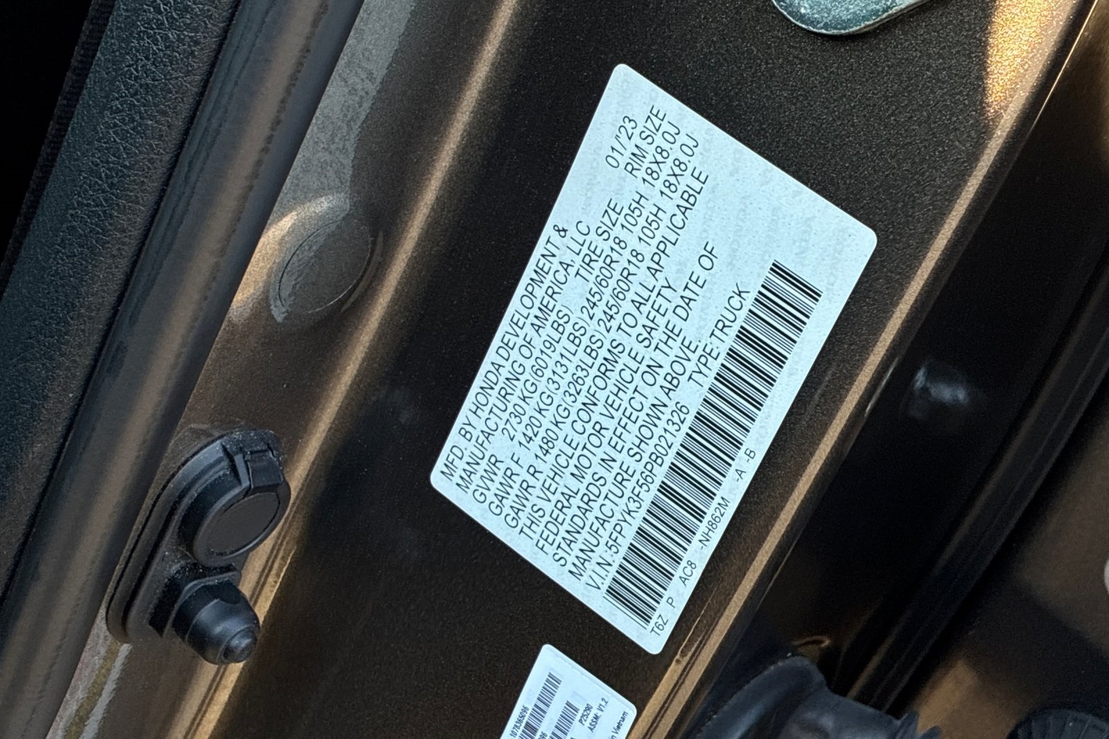 2023 Honda Ridgeline RTL photo 33