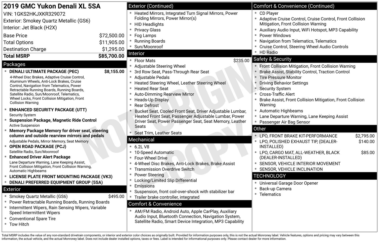 Used 2019 GMC Yukon XL Denali with VIN 1GKS2HKJXKR329072 for sale in Baxter, Minnesota