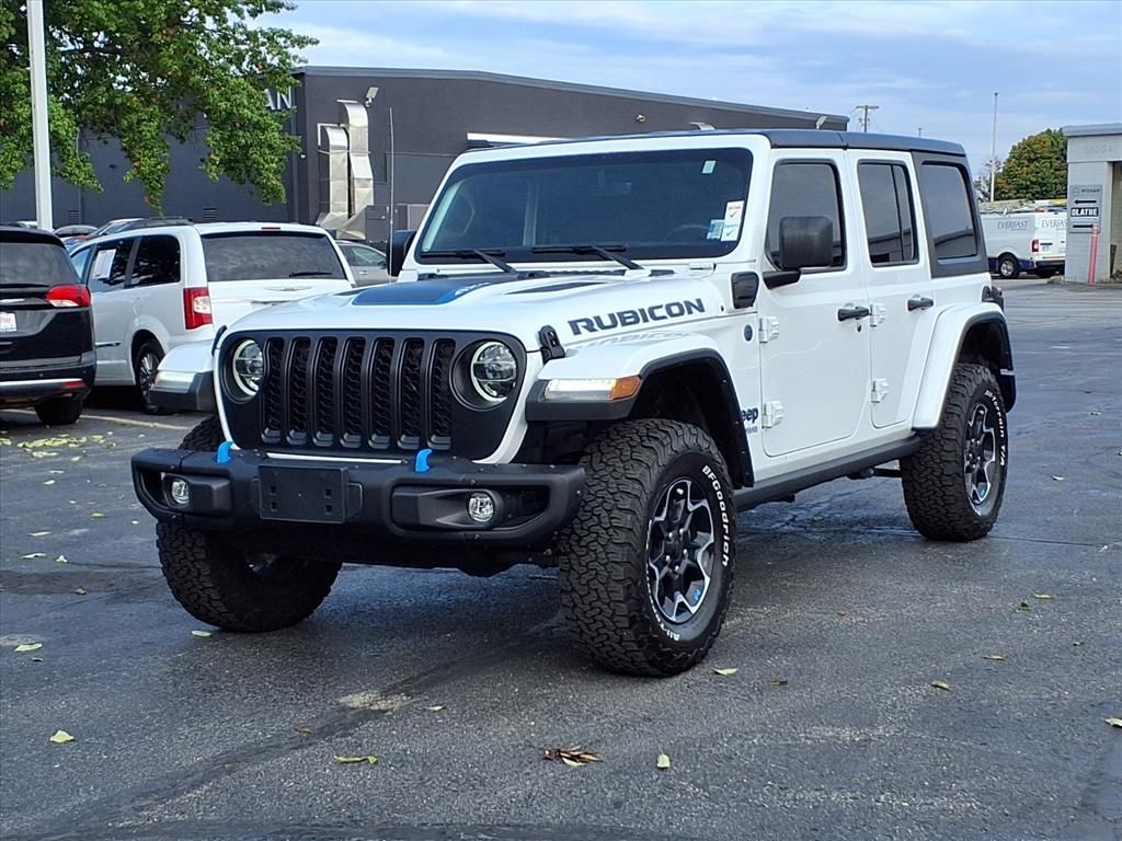 Used 2022 Jeep Wrangler Unlimited Rubicon 4XE with VIN 1C4JJXR6XNW227797 for sale in Kansas City
