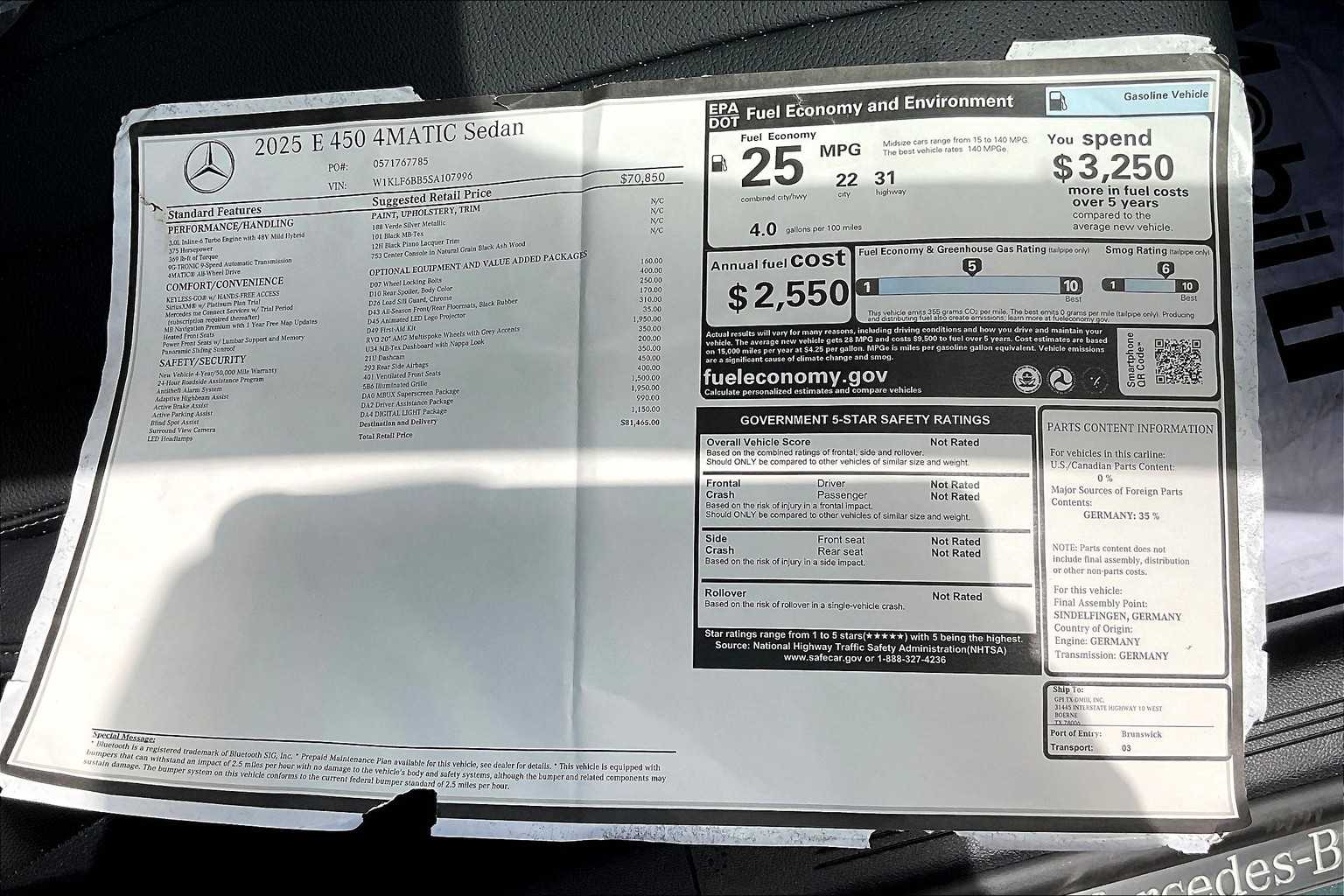 2025 Mercedes Benz E 450 4MATIC Sedan photo 15