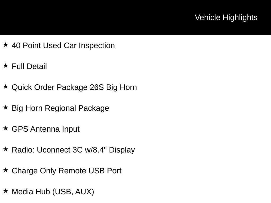 2017 RAM Ram 1500 Pickup Big Horn