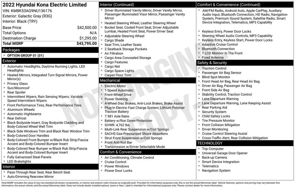 Certified 2022 Hyundai Kona EV Limited with VIN KM8K53AG9NU136176 for sale in Highland Park, IL