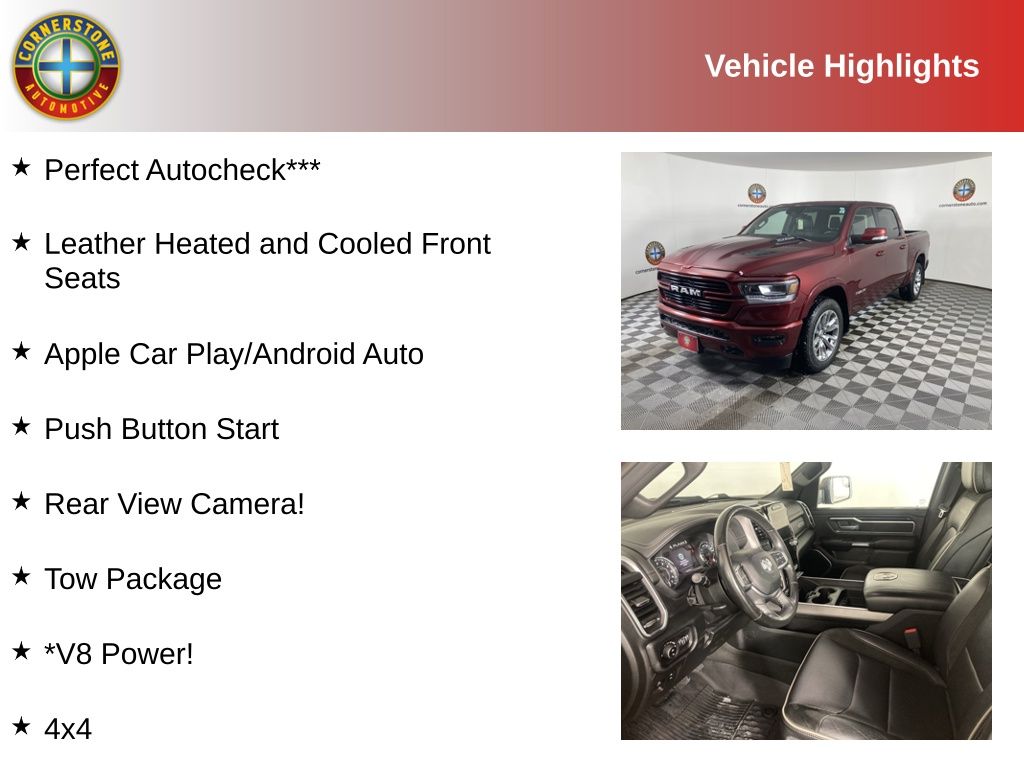 Used 2021 RAM Ram 1500 Pickup Laramie with VIN 1C6SRFJTXMN590752 for sale in Elk River, Minnesota