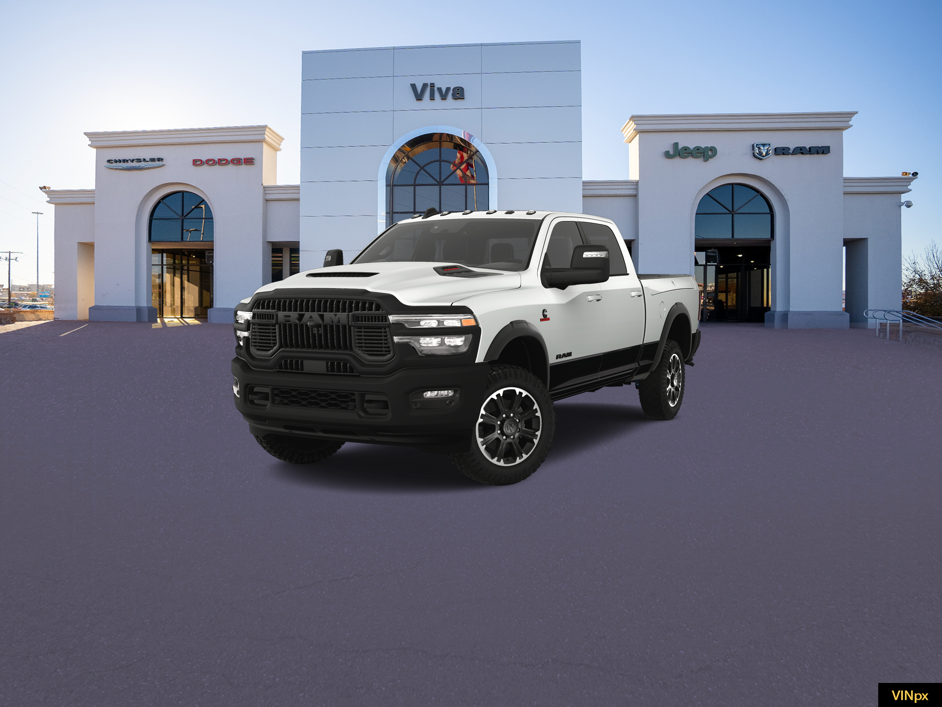 New 2025 Bright White Clear-Coat Exterior Paint RAM Rebel image 1