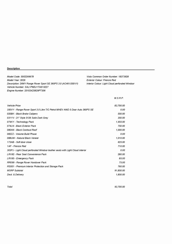 2026 LAND ROVER RANGE ROVER SPORT - Image 1