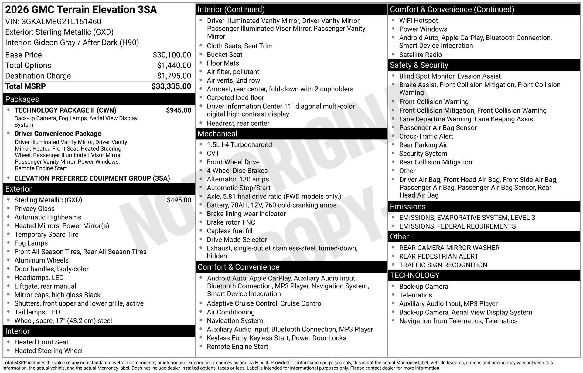 2026 GMC Terrain Elevation's photo