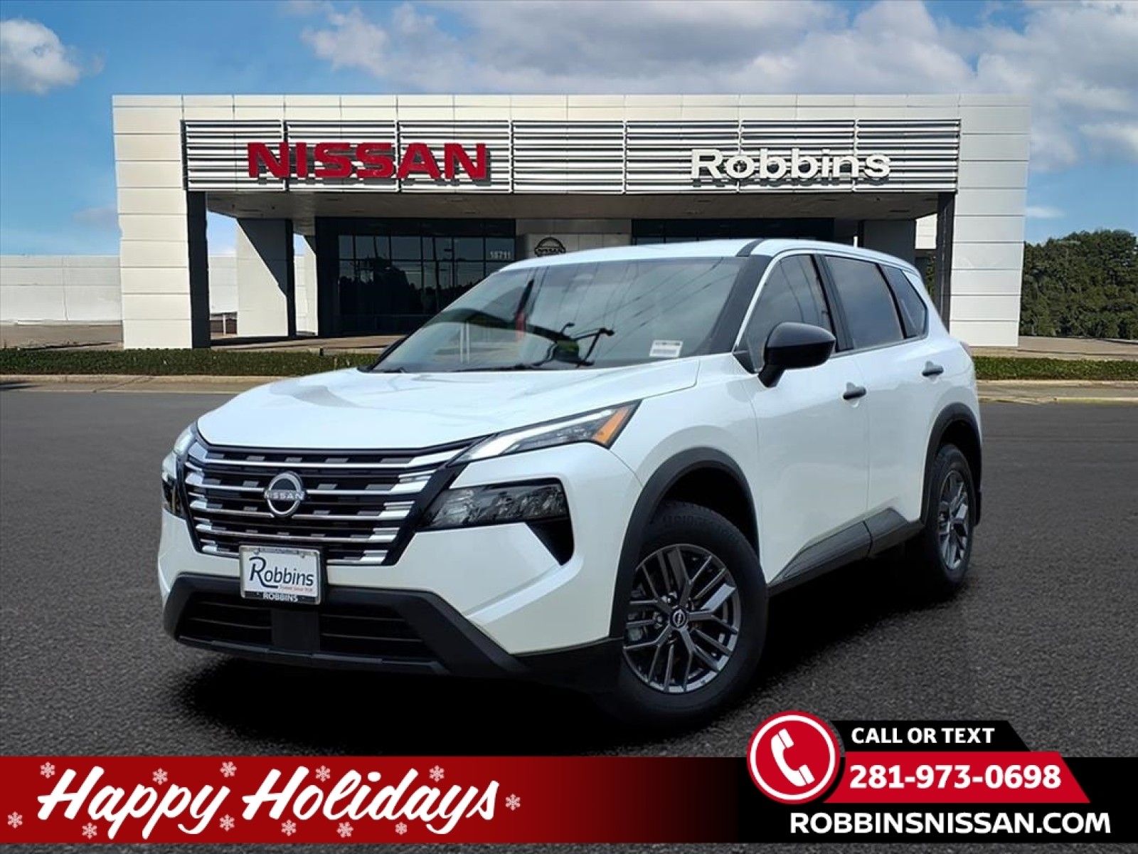 2025 Nissan Rogue S White at Robbins Nissan