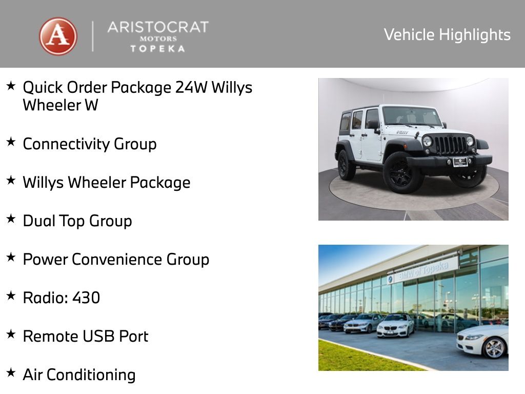 Used 2018 Jeep Wrangler Unlimited Willys Wheeler with VIN 1C4BJWDG1JL865494 for sale in Kansas City