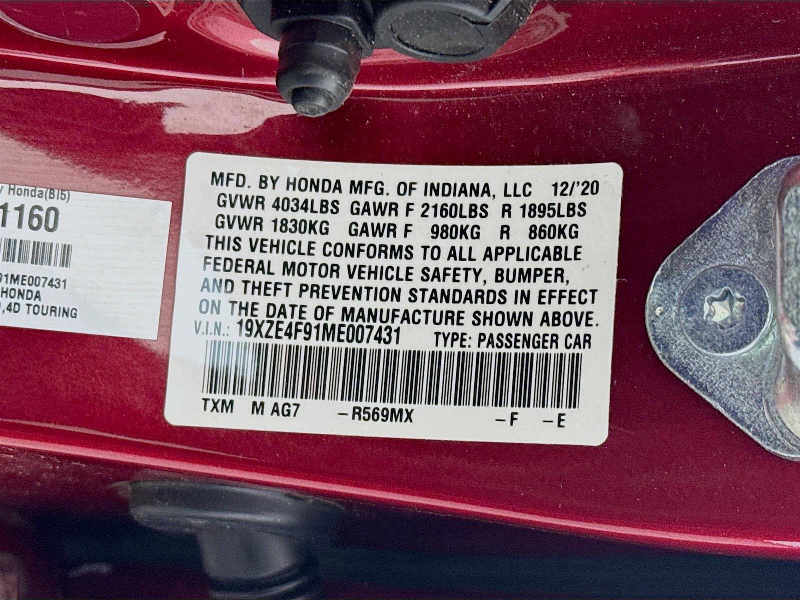 2021 Honda Insight Touring photo 32