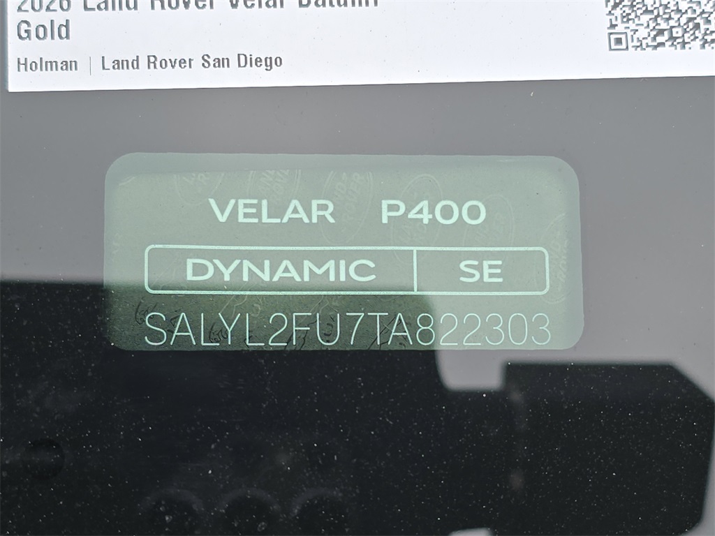 2026 Land Rover Range Rover Velar SE photo 32