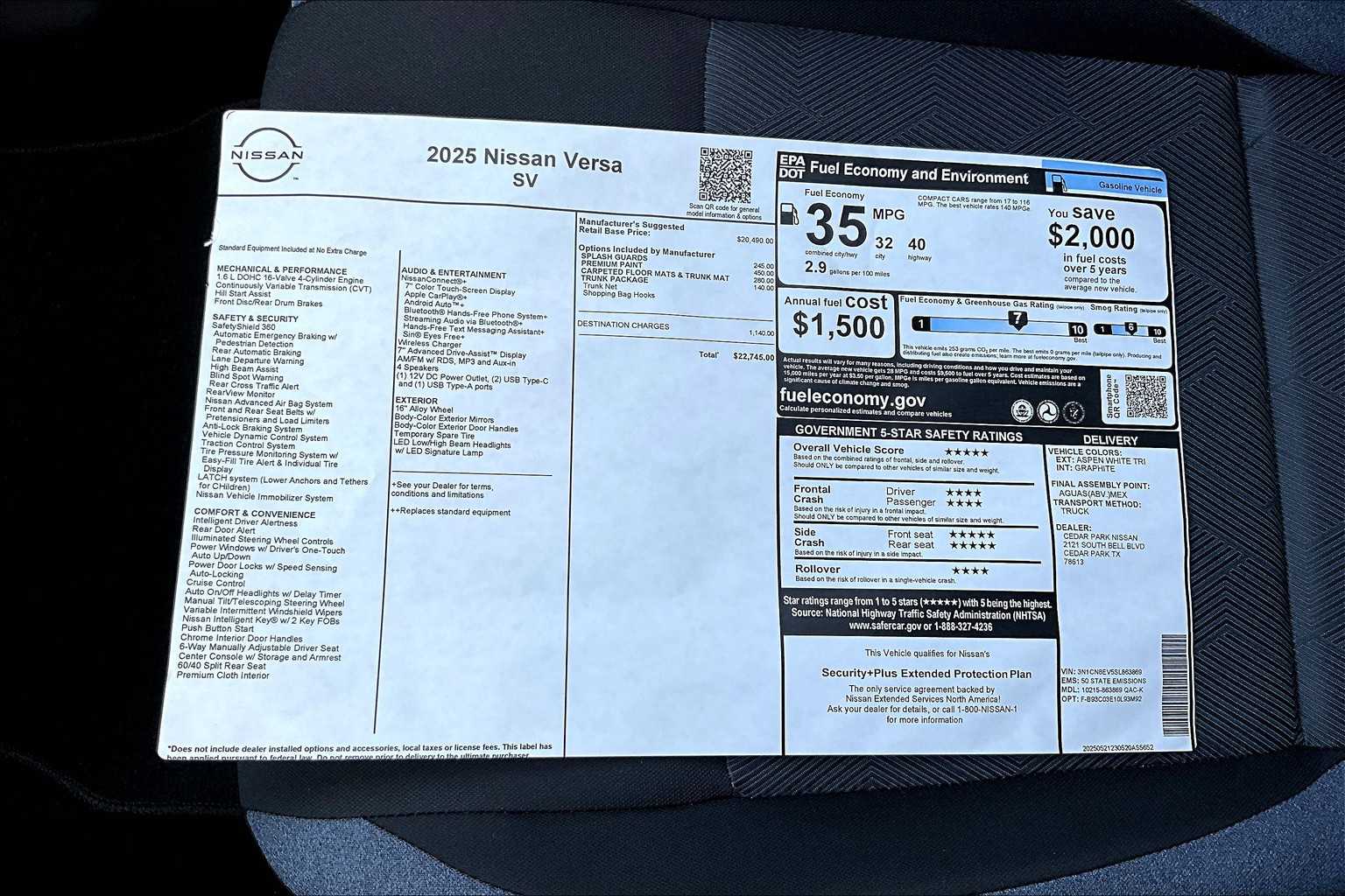 2025 Nissan Versa SV photo 19