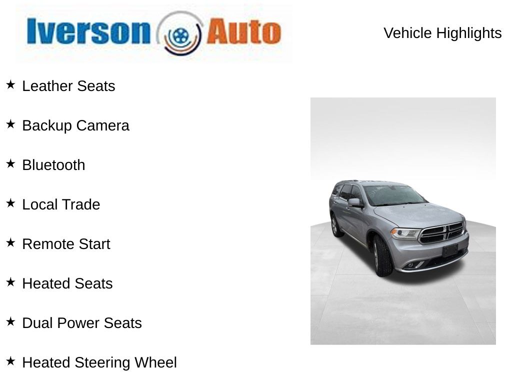 Used 2015 Dodge Durango Limited with VIN 1C4RDJDGXFC818075 for sale in Huron, SD