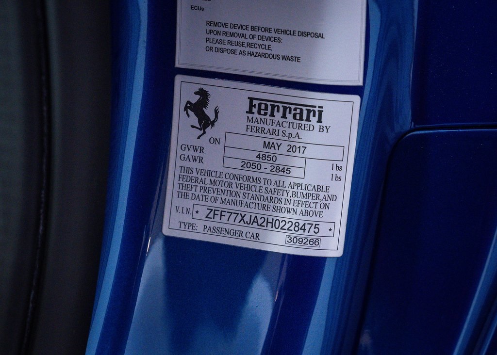 Certified Used 2017 Blu Abu Dhabi Metallic Ferrari T image 35