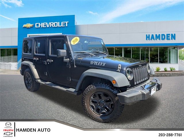 Used 2016 Jeep Wrangler Unlimited Willys Wheeler with VIN 1C4HJWDG3GL147500 for sale in Hamden, CT