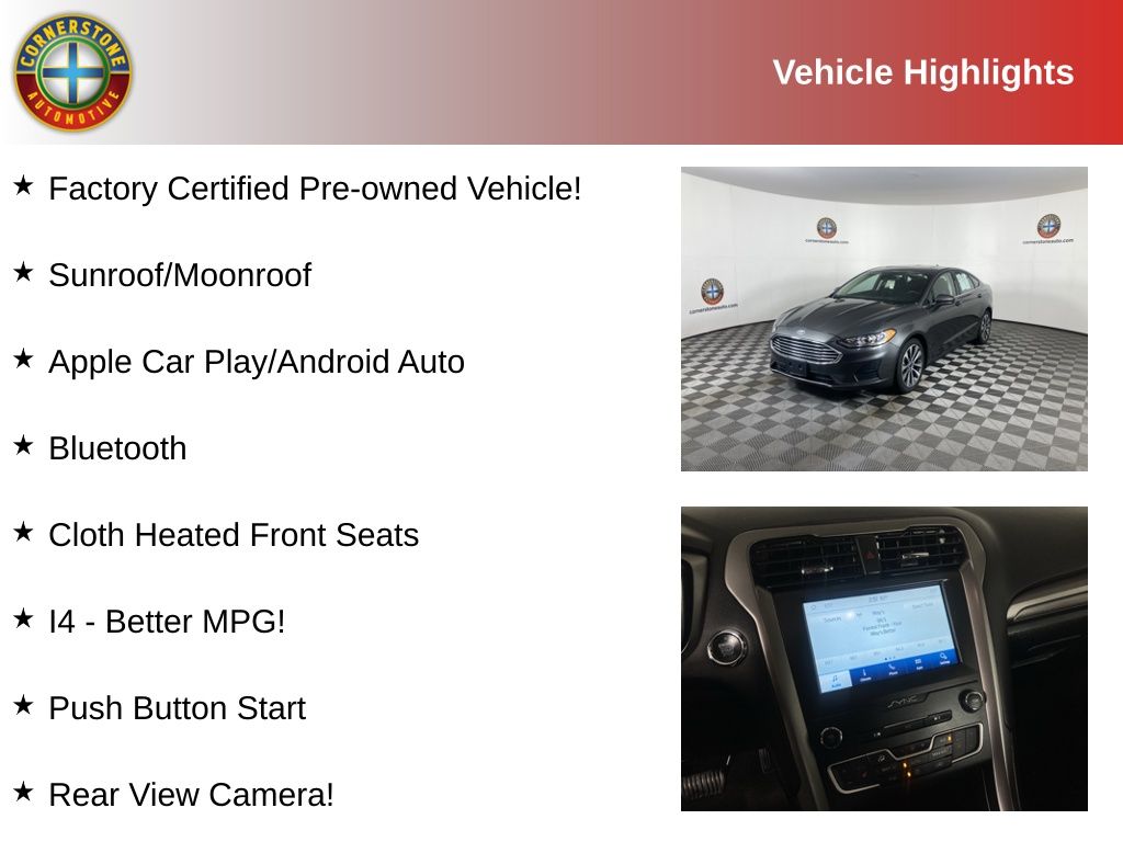 Certified 2020 Ford Fusion SE with VIN 3FA6P0T93LR178995 for sale in Elk River, Minnesota