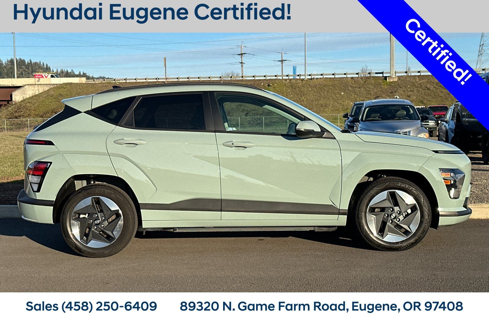 Certified 2024 Hyundai Kona EV SEL with VIN KM8HC3A66RU013805 for sale in Eugene, OR