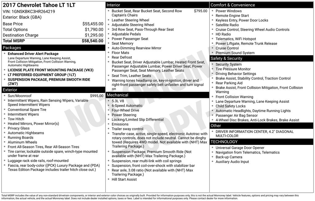 2017 Chevrolet Tahoe LT's photo